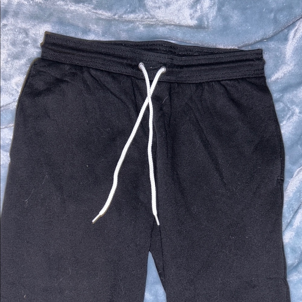 Bella Canvas Black Joggers with White Drawstring